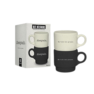CANECA EMPILHADA DUPLA ONIX FE1 - ABENÇOADOS