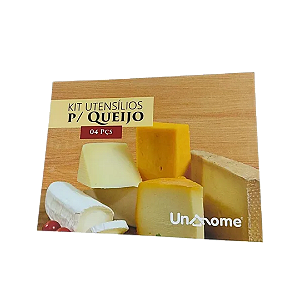 Jogo Utensílios Para Cortar Queijo 4 Peças Com Estojo
