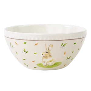 Bowl Cerâmica Coleção Páscoa Tigela Coelho Easter 570ml - 14cm