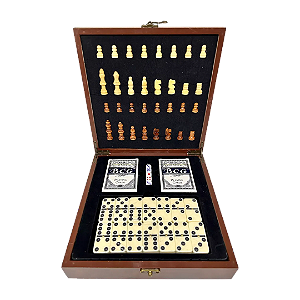Kit Xadrez Dominó Pôquer Rio Master