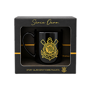 CANECA CORINTHIANS SÉRIE OURO PORCELANA PREMIUM BRASFOOT