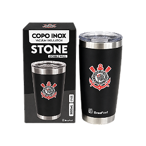 COPO TÉRMICO STONE CORINTHIANS COM TAMPA 500ML BRASFOOT