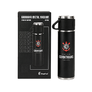 GARRAFA TÉRMICA VACUUM CORINTHIANS COM 3 CANECAS 420ML BRASFOOT
