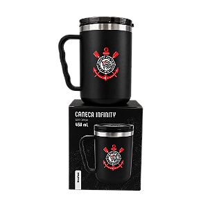 CANECA TÉRMICA INFINITY CORINTHIANS COM TAMPA 450ML BRASFOOT