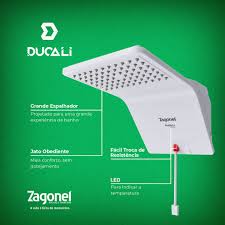 DUCHA ELETRONICA DUCALI 220 VOLTS BRANCA - 7500 WATTS - ZAGONEL