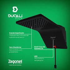 DUCHA ELETRONICA DUCALI 220 VOLTS PRETA - 7500 WATTS - ZAGONEL