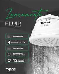 DUCHA FLUIR 4 TEMPERATURAS 220 VOLTS BRANCA - 6800 WATTS - ZAGONEL