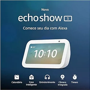 Assistente Virtual Echo Show 5 (3ª Geração) com Alexa | Display 5.5” Branco Bivolt Original Amazon