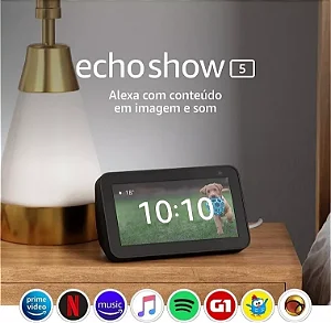 Echo Show 5 3ª Geração com Alexa | Tela Inteligente 5.5” Preto Bivolt - Amazon Original