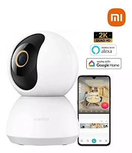 Câmera de Segurança Xiaomi C300 2K – Visão 360°, Detecção de Pessoas, Conexão Wi-Fi, Cor Branca