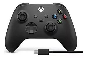 Controle Sem Fio Xbox Series S|X, One e PC com Cabo USB – Original, Preto, Alta Performance