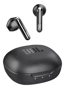 Fone de Ouvido Profissional JBL T280X2 TWS Bluetooth 5.0 Intra-Auricular Original com Microfone e Case de Carga – Cor Preta