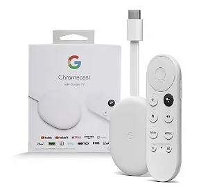 Google Chromecast 4ª Geração com Google TV 4K HDMI 8GB GA01919-US – Controle por Voz