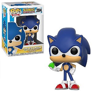 Funko Pop Sonic With Emerald 284 - Caixa Danificada