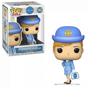 Funko Pop Pan Am Stewardess with White Bag 142 - Caixa Danificada