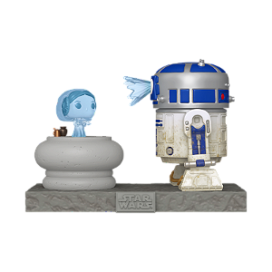 Funko Pop Star Wars R2D2 and Princess Leia Hologram 766 - Caixa Danificada