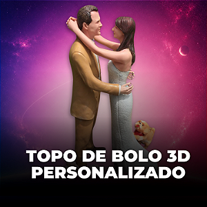 Impressão 3D - Topo de Bolo 3D Casal - Premium