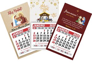 Ímã de Geladeira com Mini Calendário 2025 - Lembrancinha / Mimo Natal - 20 unidades (Tema Cristão)