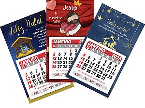 Ímã de Geladeira com Mini Calendário 2025 - Lembrancinha / Mimo Natal - 20 unidades (Tema Cristão)