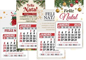 Ímã de Geladeira com Mini Calendário 2025 - Lembrancinha / Mimo Natal - 20 unidades