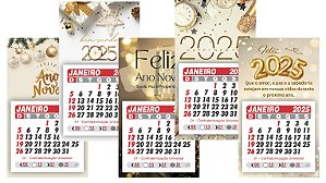 Ímã de Geladeira com Mini Calendário 2025 - Lembrancinha / Ano Novo - 20 unidades