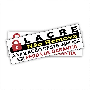 Lacre Casca de Ovo 1x3cm / Lacre! Não remova
