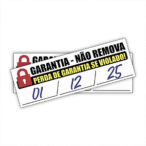 Lacre Casca de Ovo 1x3cm / Garantia! Não remova