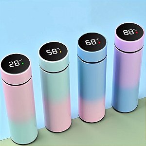 Garrafa Térmica Inteligente com Termômetro Digital Colorida Tie Dye