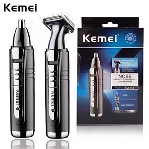 Máquina De Tirar Pelos Nariz Barba E Cabelo Aparador Multifuncional Sem Fio Kemei Km-6511