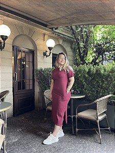 Vestido Liz Midi com Manga