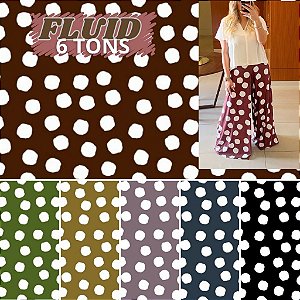 TECIDO MALHA FLUID POÁ COM ELASTANO LEVE E FRESCO IDEAL PARA VESTIDOS, PANTALONA, BLUSA BOLA BOLINHA