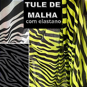 TULE DE MALHA ZEBRA COM ELASTANO 7 OPÇÕES DE CORES TENDÊNCIA INVERNO 2024 PARA FAZER VESTIDOS, SAIAS, BLUSAS, CONJUNTOS