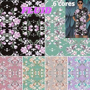 MALHA FLUID FLORAL 2 ESTAMPADO COLORIDO IDEAL PARA VESTIDO FEMININO SAIA FEMININA BLUSA BLUSINHA SAIDA DE PRAIA PANTALON
