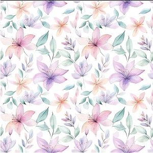 TECIDO MALHA FLUID ESTAMPA FLORIDA PARA CONFECÇÃO DE VESTIDOS, SAIAS, BLUSAS, ETC