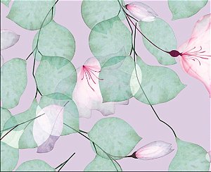 TECIDO MALHA FLUID ESTAMPA FOLHAS DO AMANHECER PARA CONFECÇÃO DE VESTIDOS, SAIAS, BLUSAS, ETC