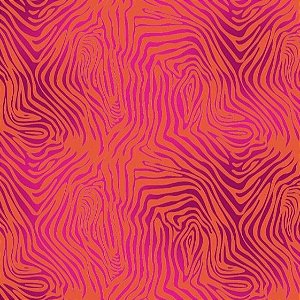 TECIDO FLUID LISTRAS DE ZEBRAS LARANJA E ROSA PARA CONFECÇÃO DE VESTIDOS, SAIAS, BLUSAS, ETC