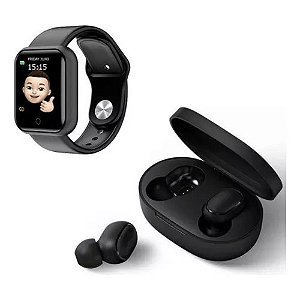 Relógio Smart Digital D20 Masculino Feminino + Fone Sem Fio