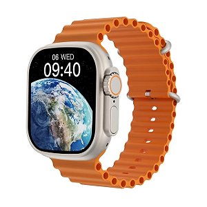 Smartwatch W68 Ultra Max Serie 8 49mm NFC Trava Para Pulseiras - Dourado