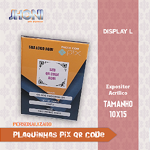 Plaquinha Pix QR Code 10x15cm