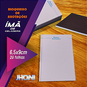 Bloquinho de Anotações Ímã de Geladeira 6,5x9cm Personalizado 8 unidades