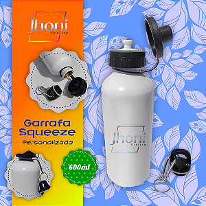 Garrafa Squeeze de Alumínio 600ml com Mosquetão Personalizada