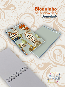 Bloquinho de Anotações 7x10cm 30 Folhas Com Wire-o Personalizado