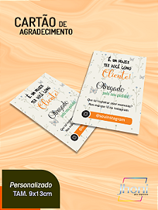 Cartão de Agradecimento 9x13cm 4/0 100 un Personalizado