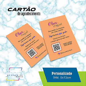 Cartão de Agradecimento 9x13cm Personalizado