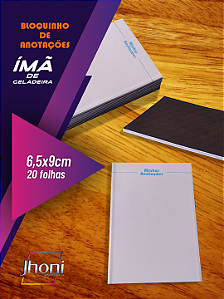 Bloquinho de Anotações 6,5x9cm Ímã de Geladeira Personalizado