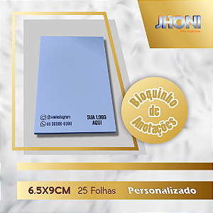 Bloquinho de Anotações 6,5x9cm Personalizado 50 unidades