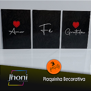 Plaquinha Decorativa 3 Peças Mod.01