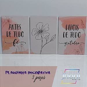 Plaquinha Decorativa 3 Peças Mod.02
