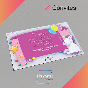 Convite de Aniversário Infantil 10x15cm 10 unidades