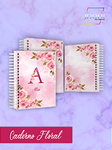 Caderno Floral 15x21cm 96 Folhas Personalizado